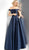 Jovani - JVN64231 Off-Shoulder Ballgown With Cutouts And Bow Details in Blue