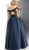 Jovani - JVN64231 Off-Shoulder Ballgown With Cutouts And Bow Details in Blue