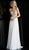 Jovani - Plunging V-Neck Crystalline Bodice A-Line Dress JVN64870 In White