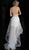 Jovani - JVN64882 Floral Embroidered Halter V-neck High Low Dress in White