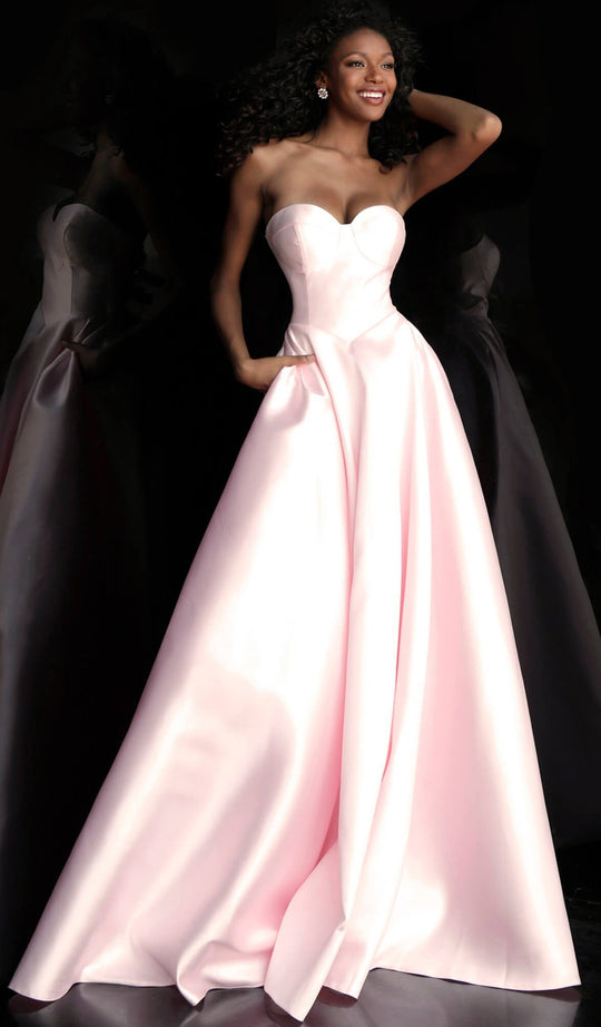 Jovani - JVN65433 Strapless Sweetheart Mikado Ballgown in Pink