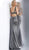 Jovani - JVN65600 Sleeveless Plunging V-neck Trumpet Dress With Train in Silver
