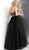 Jovani - JVN65818 Floral Appliqued Strapless Ballgown in Black