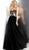Jovani - JVN65818 Floral Appliqued Strapless Ballgown in Black