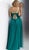 Jovani - JVN65904 Sleeveless Embellished Deep V-neck A-line Dress In Green