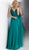 Jovani - JVN65904 Sleeveless Embellished Deep V-neck A-line Dress In Green