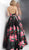 Jovani - JVN66058 Two Piece Floral Printed and Embellished Ballgown in Black and Print