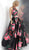 Jovani - JVN66058 Two Piece Floral Printed and Embellished Ballgown in Black and Print