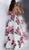 Jovani - JVN66058 Two Piece Floral Printed and Embellished Ballgown in White and Print