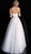 Jovani - JVN66687 Strapless Embellished Straight Across Neck Ballgown In White