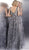 Jovani - JVN66727 Embellished Plunging V-neck Ballgown In Grey