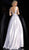 Jovani - JVN66900 Plunging V-neck Metallic Ballgown With Side Pockets in Silver