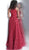 Jovani - JVN66966 Floral Applique and Embroidered A-line Dress in Red