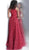 Jovani - Floral Applique and Embroidered A-line Dress JVN66966 In Red