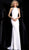 Jovani - JVN67039 Beaded Jewel Neck Sheath Dress With Slit In White
