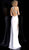 Jovani - JVN67039 Beaded Jewel Neck Sheath Dress With Slit In White