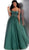 Jovani - JVN67048 Strapless Embroidered Pleated Ballgown In Green