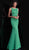 Jovani - JVN67090 Sleeveless Bateau Mermaid Dress With Train In Green
