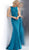 Jovani - JVN67094 Bateau Glitter Jersey Trumpet Dress In Blue