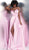 Jovani - JVN67098 Double Spaghetti Strap A-Line Satin Gown in Pink