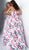 Jovani - JVN67131 Fold-Accented Strapless Floral Ballgown in White and Print
