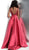Jovani - JVN67198 Embellished Bodice Pleated Satin Skirt Prom Gown in Red