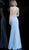 Jovani - JVN67262 Jewel Neck Trumpet Dress With Criss Cross Open Back in Blue