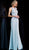 Jovani - JVN67262 Jewel Neck Trumpet Dress With Criss Cross Open Back in Blue