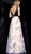 Jovani - JVN67273 Floral Print Plunging A-Line Gown in Black and White