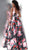 Jovani - JVN67695 Plunging V-Neck Floral Print A-Line Gown In Multicolor