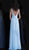 Jovani - JVN67724 Embellished Deep V-neck Ruched A-line Dress in Blue