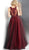 Jovani - JVN67782 Embroidered Bateau Ballgown With Sheer Back in Red