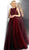 Jovani - Embroidered Bateau Ballgown With Sheer Back JVN67782 In Red