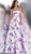 Jovani - JVN67999 Strapless Floral Pleated Ballgown In White
