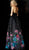 Jovani - JVN68111 Floral Strapless A-Line Evening Gown In Black