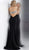 Jovani - JVN68318 Embellished Deep V-neck Trumpet Dress In Black