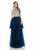 Terani Couture - 1611P1107A Nude High Neck Beaded Prom Dress in Blue and Neutral