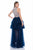 Terani Couture - 1611P1107A Nude High Neck Beaded Prom Dress in Blue and Neutral