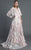 MNM Couture - K3522 Floral Applique Illusion Bateau Ballgown in Pink