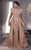 MNM Couture - K3544 Floral Applique Embellished Evening Gown in Gold