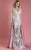 MNM COUTURE - K3557 Cap Sleeve Floral Applique Gown with Overskirt In Pink