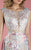 MNM COUTURE - K3557 Cap Sleeve Floral Applique Gown with Overskirt In Pink