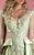 MNM COUTURE - K3559 Long Sleeves Floral Embellished Gown In Green
