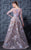 MNM Couture - K3603 Long Sleeved Illusion A-line Gown In Purple