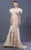 MNM COUTURE - K3640 Bedazzled Mermaid Dress With Feathered Sleeves In Neutral