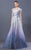 MNM COUTURE - K3656 Embroidered Scoop A-line Dress In Blue  and Silver