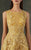 MNM COUTURE - K3665 Embroidered Bateau A-line Gown In Yellow