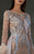 MNM COUTURE - K3668 Embroidered Long Sleeve Bateau Trumpet Dress In Pink
