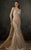 MNM COUTURE - K3692 Embroidered Jewel Neck Mermaid Dress In Neutral