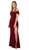 Nox Anabel - K401 Off Shoulder High Slit Long Dress In Red